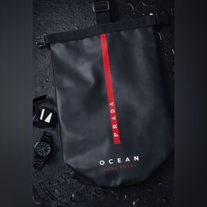 PRADA Luna Rossa Ocean Red Tab Navy Sling Bag Backpack GWP VIP New With Out Tags